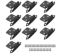 Cerniere per armadi con chiusura a tenda, 10 pezzi, in acciaio laminato a freddo, silenziose, cromate, per mobili da cucina, porte in legno, armadi in metallo, scarpiere per interni (nero)
