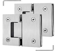 Cerniere per armadietti, Cerniere for porte in vetro, cerniere for armadietti, confezione da 2 cerniere for box doccia for porte a battente da 8-12 mm, morsetto for vetro da bagno bidirezionale a 180