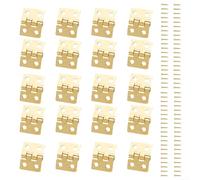 Cerniere per armadietti in Miniatura, Cerniere per Porte in Ottone iio, piole scatole con Chiodi, Confezione da 20, Oro 10x8 mm, per scatole per Gioielli, valigette per Attrezzi, progetti Art