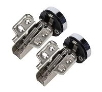 Cerniere per armadio, 2 pezzi, in acciaio inox 201, cerniere per porta in vetro 35 tazze, cerniere ammortizzanti (grande inserto curvatura)