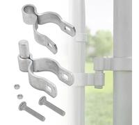 Cerniere per cancelli per recinzioni a catena, in acciaio zincato resistente, resistente alla corrosione, con bullone e dado, 1 confezione (6,5 cm)