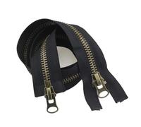 Cerniere Per Cucire 70-120 cm Cerniera in metallo Doppio cursore Open End Zip bidirezionale for cappotto Giacca Tende Kit di riparazione Vestiti fai da te Accessori for cucire(Black,120cm)