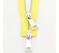 Cerniere Per Cucire Giacca da 70/90 cm Cerniera in metallo Doppio cursore bidirezionale Abbigliamento fai-da-te for indumenti Sostituzione Forniture fatte a mano(Yellow,90cm)