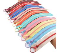 Cerniere per cucito, 10 pezzi, piccole cerniere colorate, tasca per le mani, portapenne, in resina, coda chiusa autobloccante, accessori per cucito (casuali (10 pezzi), 35 cm)