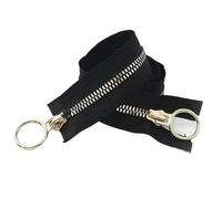 Cerniere per cucito, 5# 8# 60-100 cm Cerniere in resina Doppi cursori Open-End O Ring Estrattore Argento Oro Cucito fai da te(Gold-No5,90cm)
