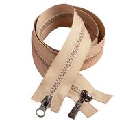 Cerniere per cucito, Cerniera di separazione a 2 vie con doppi cursori, confezione da 5, multicolore, lunghezze multiple(Beige-80cm)