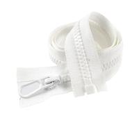 Cerniere per cucito, Confezione da 2 cerniere in resina con estremità aperte, doppi cursori, 70-150 cm, n. 8/15, in bianco e nero, for la riparazione di indumenti cucire(Single white,90CM-NO.15)