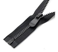 Cerniere per cucito, Confezione da 2 cerniere lunghe in resina singola doppia aperta nero bianco 70-100 cm n. 8 15 for cucire(Black Single Zipper,80CM-NO.8)