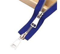 Cerniere per cucito, Confezione da 2 cursori doppi con cerniera in metallo bidirezionale, multicolore, 70 cm, taglia 5(Royal Blue)