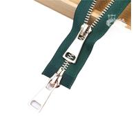 Cerniere per cucito, Confezione da 2 cursori doppi con cerniera in metallo bidirezionale, multicolore, 70 cm, taglia 5(Dark Green)