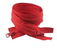 Cerniere per cucito, No 5 cursori bidirezionali con chiusura lampo aperta e doppia, multicolori, 80-150 cm, confezione da 2 o(Red,NO5-2PCS-100CM)