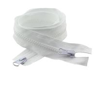 Cerniere per cucito, No 5 cursori bidirezionali con chiusura lampo aperta e doppia, multicolori, 80-150 cm, confezione da 2 o(White,NO5-2PCS-80CM)