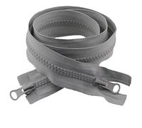 Cerniere per cucito, No 5 cursori bidirezionali con chiusura lampo aperta e doppia, multicolori, 80-150 cm, confezione da 2 o(Grey,NO5-5PCS-120CM)