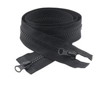 Cerniere per cucito, No 5 cursori bidirezionali con chiusura lampo aperta e doppia, multicolori, 80-150 cm, confezione da 2 o(Black,NO5-5PCS-150CM)