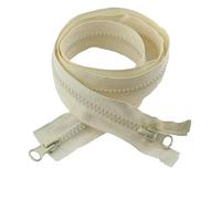 Cerniere per cucito, No 5 cursori bidirezionali con chiusura lampo aperta e doppia, multicolori, 80-150 cm, confezione da 2 o(Beige,NO5-2PCS-80CM)