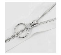 cerniere per il cucito， 1 pezzo di cerniera in metallo, cerniere chiuse for cucire accessori for indumenti con cerniera cerniera for jeans cerniera 15-45 cm n. 5(White Silver Tooth,25cm)