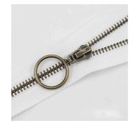 cerniere per il cucito， 1 pezzo di cerniera in metallo, cerniere chiuse for cucire accessori for indumenti con cerniera cerniera for jeans cerniera 15-45 cm n. 5(White Bronze Tooth,25cm)