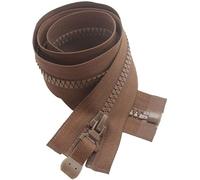 cerniere per il cucito， 1 pz 6# Cerniere in resina Cursore bifacciale, cerniera aperta da 64-100 cm for cerniere di riparazione borse cappotto(Coffee,72cm)