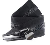 cerniere per il cucito， 5 pezzi for cucire accessori moda con cerniera VAB in plastica extra large(Black,80cm)
