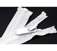 cerniere per il cucito， 5 pezzi for cucire accessori moda con cerniera VAB in plastica extra large(White,70cm)