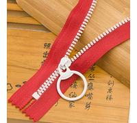 cerniere per il cucito， Astuccio decorativo con cerniera con cerniera a contrasto Accessori for abbigliamento con chiusura a doppia cerniera fai da te fatti a mano 1 pz(Red,35cm)