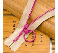 cerniere per il cucito， Astuccio decorativo con cerniera con cerniera a contrasto Accessori for abbigliamento con chiusura a doppia cerniera fai da te fatti a mano 1 pz(Khaki,15CM)