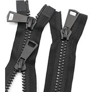 cerniere per il cucito， Cerniera a doppia testa in resina 1 pz 5#, cerniera aperta a doppio cursore da 50-200 cm, cerniera nera for abbigliamento for costume/tenda da cucito fai da te