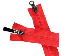 cerniere per il cucito， Cerniera in plastica, Cerniera con estremità aperta a doppio cursore for cucire, 1 cerniera 5# 80 cm for cucire(Red)