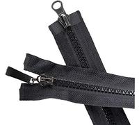 cerniere per il cucito， Cerniera in plastica, Cerniera con estremità aperta a doppio cursore for cucire, 1 cerniera 5# 80 cm for cucire(Black)