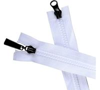 cerniere per il cucito， Cerniera in plastica, Cerniera con estremità aperta a doppio cursore for cucire, 1 cerniera 5# 80 cm for cucire(Wit)