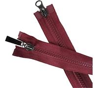 cerniere per il cucito， Cerniera in plastica, Cerniera con estremità aperta a doppio cursore for cucire, 1 cerniera 5# 80 cm for cucire(Burgundy)