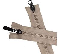 cerniere per il cucito， Cerniera in plastica, Cerniera con estremità aperta a doppio cursore for cucire, 1 cerniera 5# 80 cm for cucire(Beige)