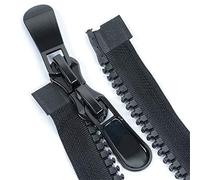 cerniere per il cucito, N. 8 Cerniere for giacche lunghe con cerniera grande a doppia apertura in resina, Tessili for la casa a doppia testa for cucire for accessori moda fai da te, 1 pz(Black 120cm,1