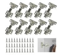 Cerniere per Mobili 10/20 pz Cerniere for armadi Full Overlay Muto for Porte dell'Armadio Set Viti in Acciaio Laminato a Freddo Soft Close Apertura 95 ° -105(10 PCS)