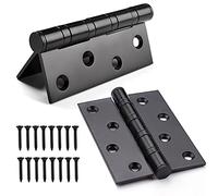 Cerniere per Porta Acciaio Inox,Cardini Porta Legno Per Legno Interne a libro 2 ante Coppia Cerniere per Porta Armadio Porta mobili Angolo Piegato Cerniera Fuoco Cuscinetti sfera 3mm Spessore (Black)