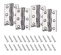 Cerniere per Porta Acciaio Inox Pieghevole Cerniere Cerniere Pieghevoli da 75 mm a 4 Pezzi con Viti in Acciaio Inossidabile da 24 Pezzi