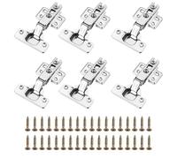 Cerniere Per Porte Da 6 Pezzi Per Mobili Da Cucina, Con 6 Confezioni Di Viti, Cerniere Chiuse Silenziose, Adatte Per Bagni E Camere Da Letto.