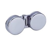 Cerniere per porte doccia in vetro Schermo for piatto doccia con lavello, 180 gradi, supporto for porta in vetro senza telaio, cerniera in lega di zinco, accessori for bagno(Silver Double)