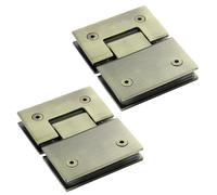 Cerniere per porte doccia in vetro Stainless steel glass door hinges, 2 pieces, suitable for shower doors, 8-12 mm(Bronze)