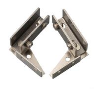 Cerniere per porte in vetro non perforato in acciaio inossidabile per pannelli da 5-8 mm, montaggio a vite regolabile, per vetrine, bagno o cucina, vetrina, (argento)