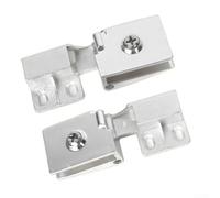 Cerniere per porte in vetro senza cornice in lega zincata, progettate per 3 porte in vetro da 6 mm, per armadi e docce con rondelle in TPE per proteggere le superfici in vetro (argento)
