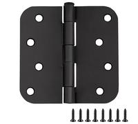 Cerniere per porte interne, confezione da 12, 10,2 x 10,2 cm, raggio arrotondato da 144 cm, cerniera per porta in acciaio, nero opaco, adatta per