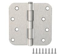 Cerniere per porte interne, confezione da 12, 10,2 x 10,2 cm, raggio arrotondato da 144 cm, cerniera per porta in acciaio, nichel satinato, adatt