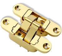 Cerniere per Porte Invisibili Tridimensionali, Porte Pieghevoli in Legno, Porte Cieche, Cerniere Nascoste Aperte all'Interno E all'Esterno di 180 Gradi, Gold, Right Open