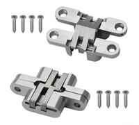 Cerniere per porte pieghevoli invisibili, ad alte prestazioni, confezione da 2, con apertura a 180 gradi e viti (13 x 45 mm)