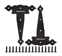 Cerniere per porte Two 8-inch black door hinges, suitable for shed barn doors