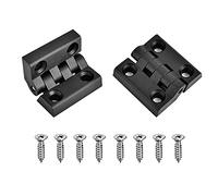 Cerniere pieghevoli per porte, armadi, armadietti, porte, 48 x 48 x 10 mm, in nylon ABS, pieghevoli, silenziosi, morbidi, regolabili, per una facile installazione, acciaio pesante, nero, 12 pezzi