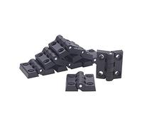 Cerniere pieghevoli per porte, armadi, armadietti, porte, 48 x 48 x 10 mm, in nylon ABS, pieghevoli, silenziosi, morbidi, regolabili, per una facile installazione, acciaio pesante, nero, 1 (8 pezzi)