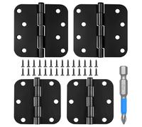 Cerniere Porte Acciaio 100/75mm 4Pcs Cerniera per Porta Cerniere per Legno con 28 Viti Nero per Porte Interne Armadio Hardware Finestre e Armadi