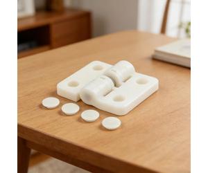 Cerniere regolabili per cancello con funzione limite di arresto realizzate in resina plastica, offrono opzioni di apertura a 90 e 180 gradi per un'installazione sicura del cancello (bianco)